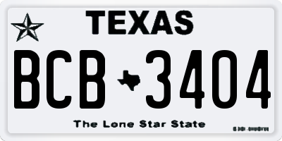 TX license plate BCB3404