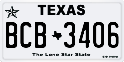 TX license plate BCB3406