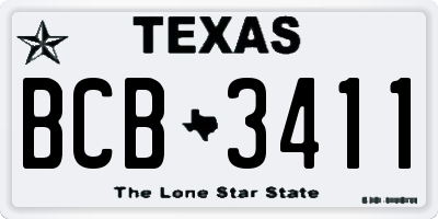 TX license plate BCB3411