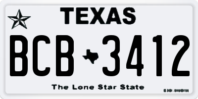 TX license plate BCB3412