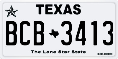 TX license plate BCB3413
