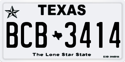 TX license plate BCB3414
