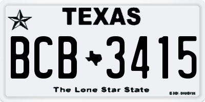 TX license plate BCB3415