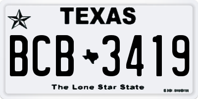 TX license plate BCB3419