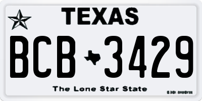 TX license plate BCB3429