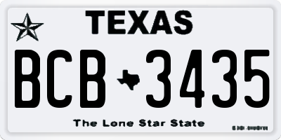 TX license plate BCB3435
