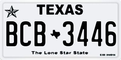 TX license plate BCB3446