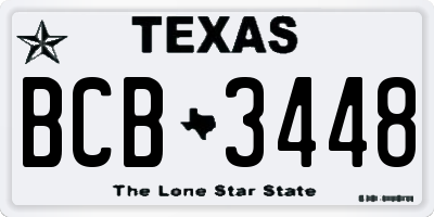 TX license plate BCB3448