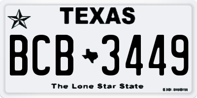 TX license plate BCB3449