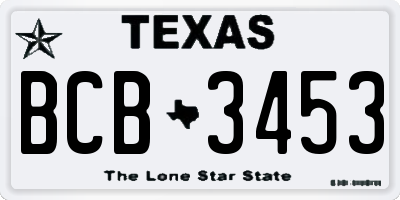 TX license plate BCB3453