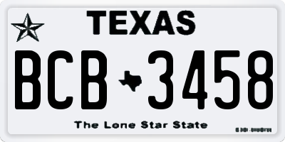 TX license plate BCB3458