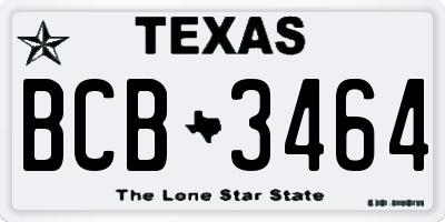 TX license plate BCB3464