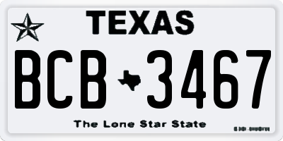 TX license plate BCB3467