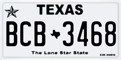 TX license plate BCB3468