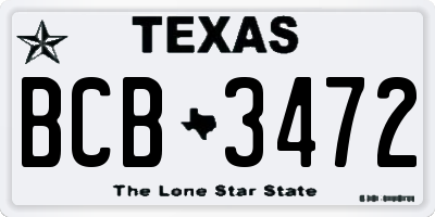 TX license plate BCB3472