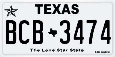 TX license plate BCB3474