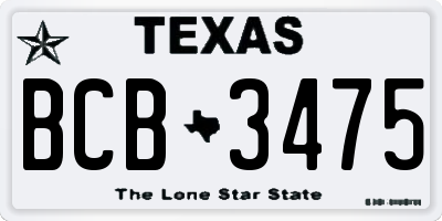 TX license plate BCB3475