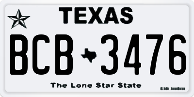 TX license plate BCB3476