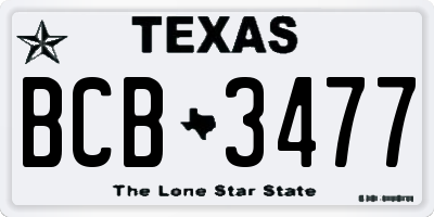 TX license plate BCB3477
