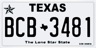 TX license plate BCB3481