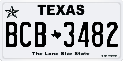 TX license plate BCB3482