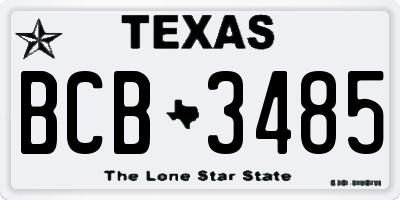 TX license plate BCB3485