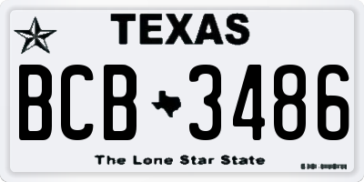 TX license plate BCB3486