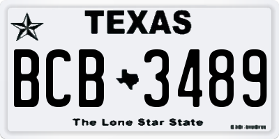 TX license plate BCB3489