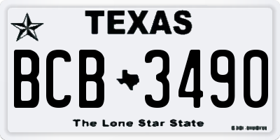 TX license plate BCB3490