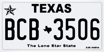 TX license plate BCB3506