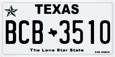 TX license plate BCB3510
