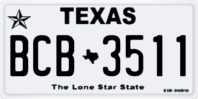 TX license plate BCB3511