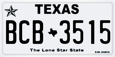 TX license plate BCB3515