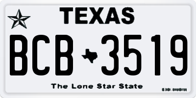 TX license plate BCB3519