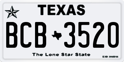 TX license plate BCB3520