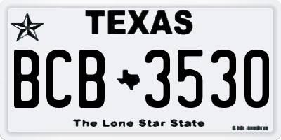 TX license plate BCB3530