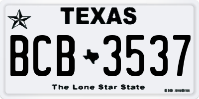 TX license plate BCB3537