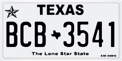 TX license plate BCB3541