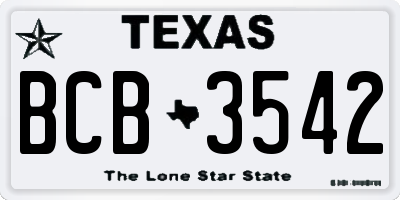TX license plate BCB3542