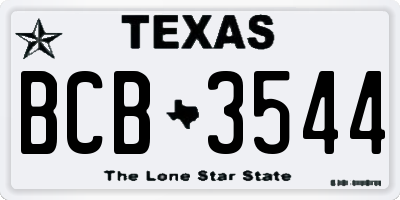 TX license plate BCB3544