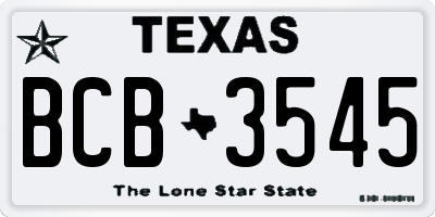 TX license plate BCB3545