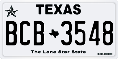 TX license plate BCB3548