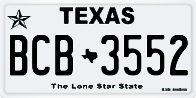TX license plate BCB3552