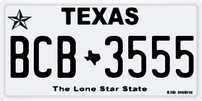 TX license plate BCB3555