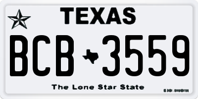 TX license plate BCB3559