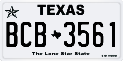 TX license plate BCB3561