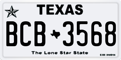 TX license plate BCB3568