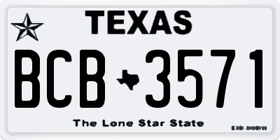 TX license plate BCB3571