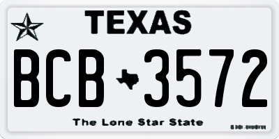 TX license plate BCB3572