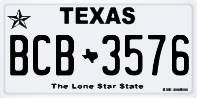 TX license plate BCB3576
